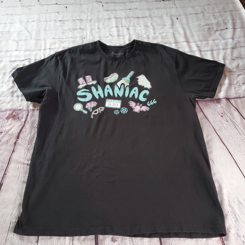 Buzzfeed Unsolved Shaniac T-Shirt Black Short Sleeves Goth Festival Rockabilly